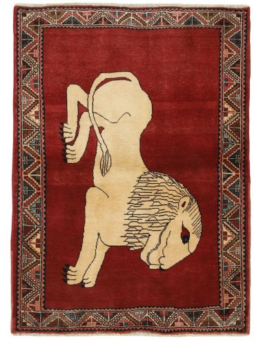 Hand made rug Kashghai Old Figural Persia cm.109x153