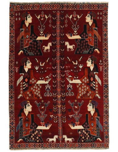 Hand made rug Kashghai Old Figural Persia cm.160x232