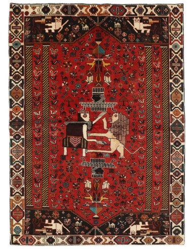 Hand made rug Kashghai Old Figural Persia cm.163x226