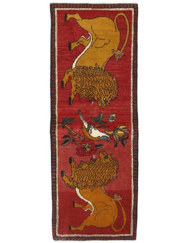 Hand made rug Kashghai Old Figural Persia cm.66x185