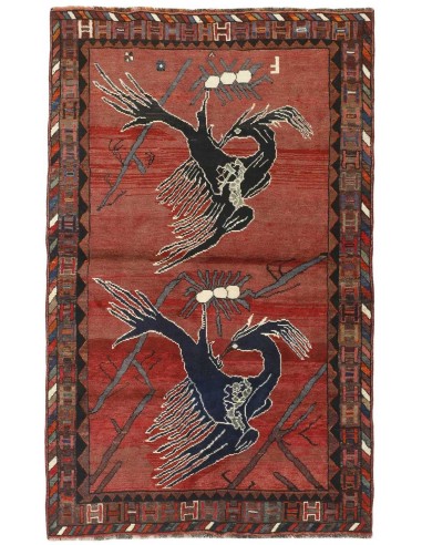 Hand made rug Kashghai Old Figural Persia cm.155x247