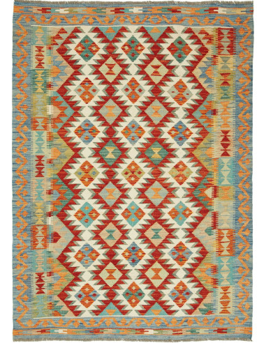 Kilim Pakistan marrone rosato e marrone 129x181