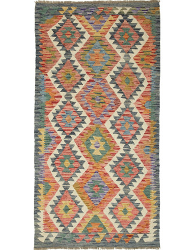 Kilim Pakistan grigio e grigio chiaro 100x199