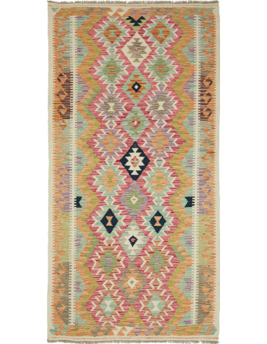 Kilim Pakistan marrone rosato e abbronzatura 101x200