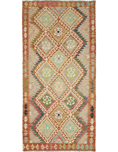 Kilim Pakistan marrone rosato e terra di siena 101x210