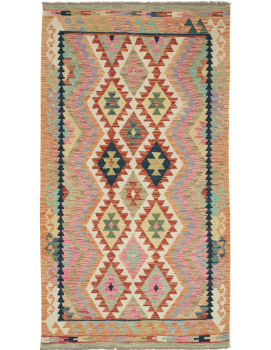 Kilim Pakistan marrone rosato e abbronzatura 124x193