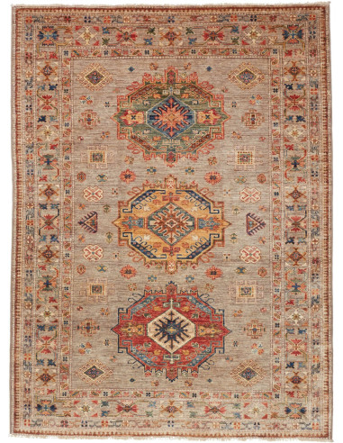 Kazak Fine Pakistan marrone rosato e marrone rosato 153x209