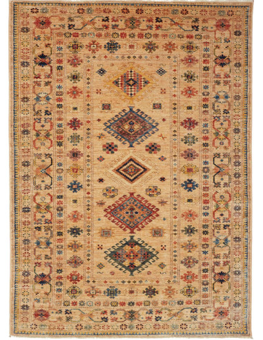 Kazak Fine Pakistan kaki scuro e grigio ardesia scuro 150x209