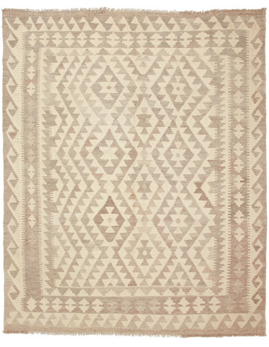 Kilim Pakistan argento e marrone rosato 160x198