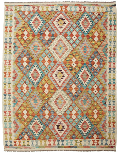 Kilim Pakistan marrone rosato e abbronzatura 154x201