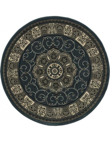 tappeto moderno Heritage 4400 Dark Blue rotondo