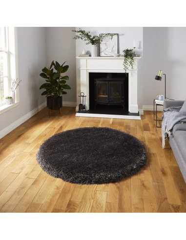 tappeto moderno Montana Dark Grey rotondo