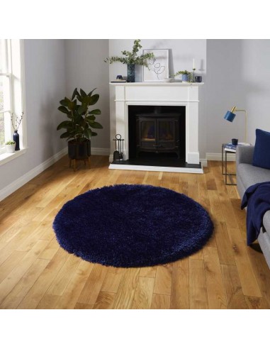 tappeto moderno Montana Dark Navy rotondo