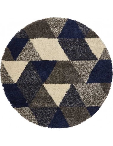 tappeto moderno Royal Nomadic 7611 Grey/Navy rotondo