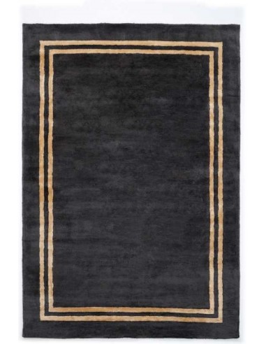 Tappeto moderno Imperial Black, collezione Hand Made, 100% viscosa, fatto a mano, India.