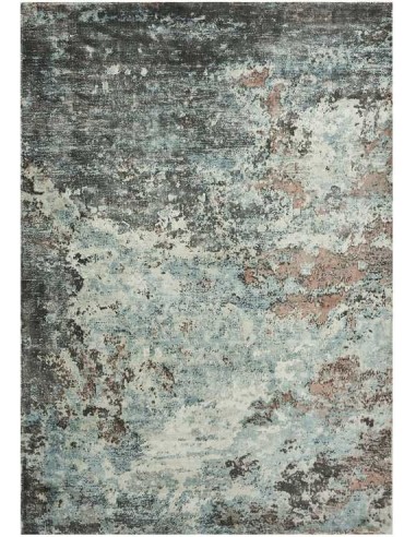 Tappeto moderno Sintra Teal Peach, collezione Hand Made, 100% viscosa, fatto a mano in India.
