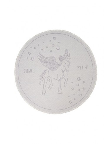 Tappeto moderno per bambini con unicorno e stelle luminose.