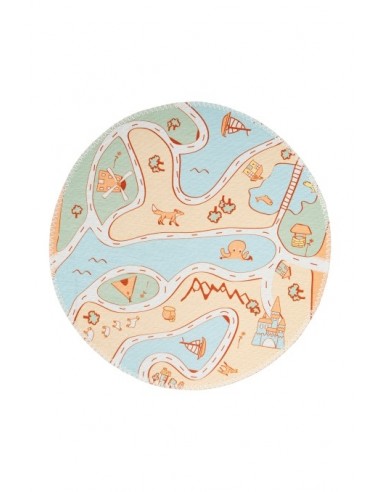Tappeto moderno per bambini con design giocoso e resistente.