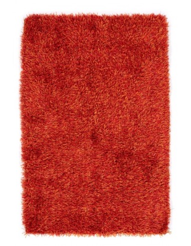 Tappeto moderno arancione, morbido e resistente, per ambiente accogliente.