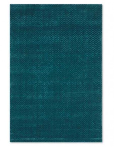 Missoni Bucarest T74 Petrolio rug, 200x300 cm, featuring a subtle chevron pattern in a rich petrol blue hue