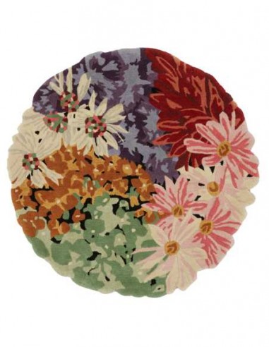 Missoni Rug Luanda T159 Arancio Multicolor Round cm.220X220 with vibrant floral design