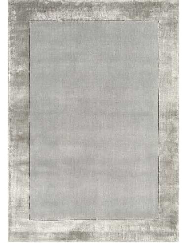 tappeti moderni di lusso Ascot Silver grigio argento, lana e viscosa, eleganza intramontabile, design minimalista contemporaneo