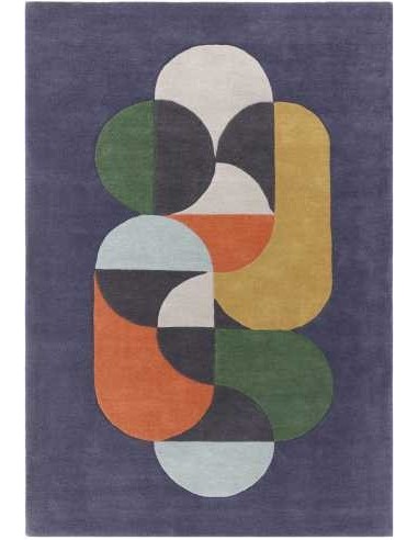tappeti moderni, Statement Navy, blu navy, grigio, bianco, tappeto rettangolare, Asiatic Carpets, handtufted, 100% lana