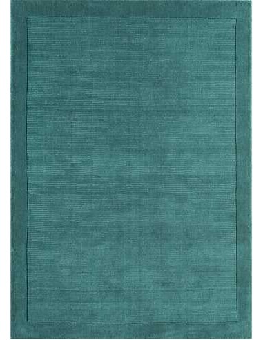 tappeti moderni York Teal, tonalità teal, grigio, beige dorato, 100% lana, tessitura a mano, design contemporaneo