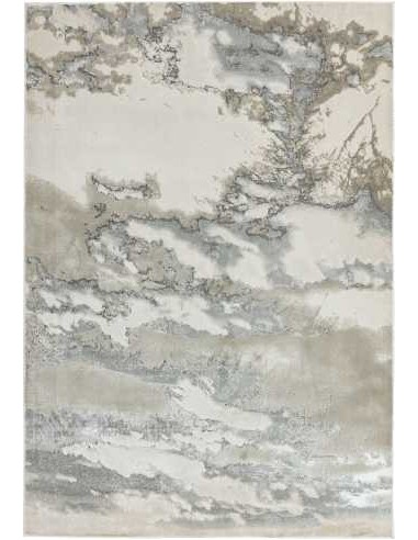Tappeto Aurora Cloud con toni grigio, bianco avorio e azzurro pastello, stile contemporaneo, dimensioni personalizzabili