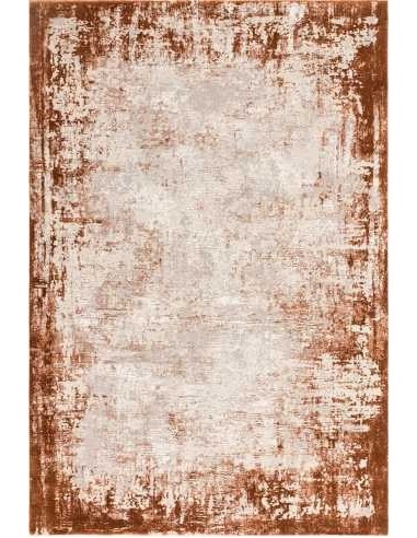 Elegante tappeto Kuza Border Terracotta, colori caldi e avvolgenti, ideale per stili moderni e tradizionali
