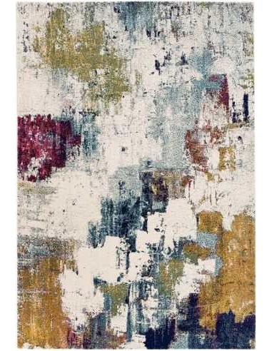 Tappeti moderni: Tappeto Nova Mustard Multi con design contemporaneo e colori senape, grigio, avorio, blu, e rossi