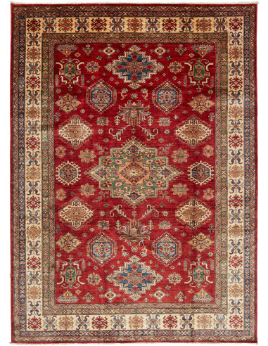 Kazak Fine Pakistan terra di siena e grigio ardesia scuro 209x290