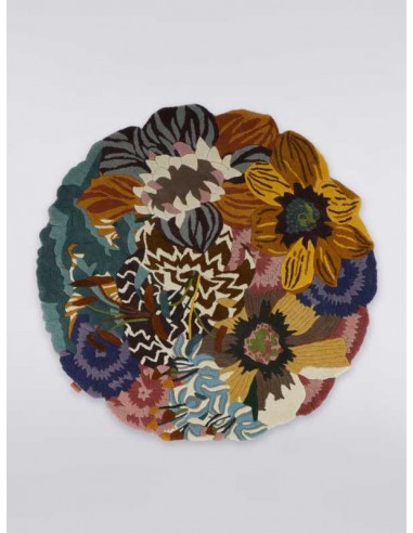 Tappeto rotondo Missoni Rajmahal T100 multicolore con design floreale, diametro 150 cm in lana