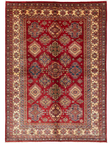 Kazak Fine Pakistan terra di siena e grigio ardesia scuro 180x250