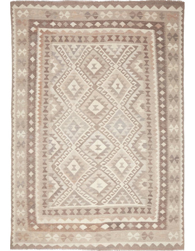 Kilim Pakistan argento e grigio 198x294