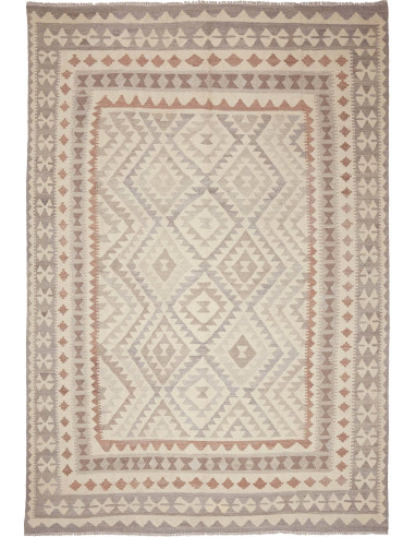 Kilim Pakistan argento e grigio 202x293
