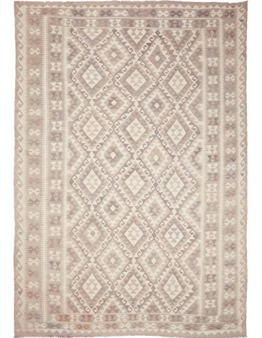 Kilim Pakistan argento e bianco antico 209x297