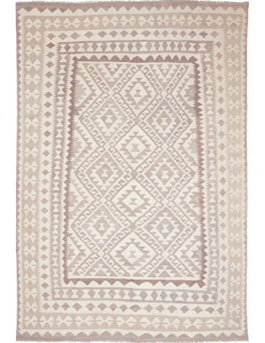 Kilim Pakistan argento e bianco antico 198x296
