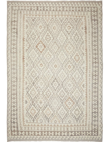Kilim Pakistan argento e grigio chiaro 208x298
