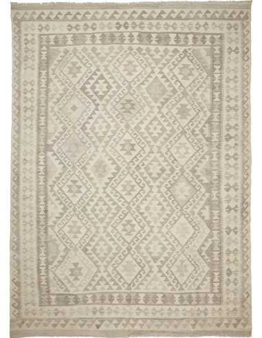 Kilim Pakistan argento e grigio scuro 214x290