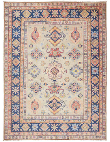 Kazak Pakistan argento e blu ardesia scuro 175x238
