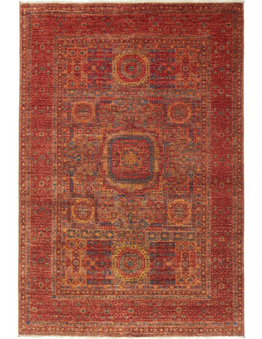 Mamlouk Pakistan terra di siena e salmone scuro 125x181