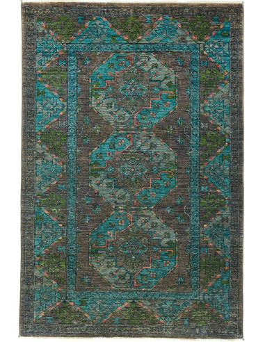 Tribal Pakistan grigio ardesia scuro e grigio ardesia scuro 125x188