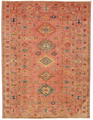 Kazak Fine Pakistan perù e marrone sella 152x202