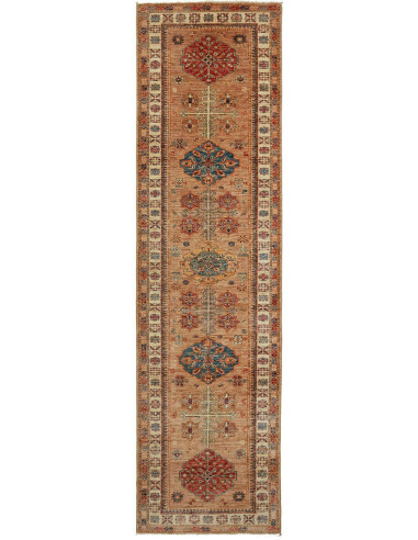 Kazak Fine Pakistan rosso indiano e grigio ardesia scuro 82x297