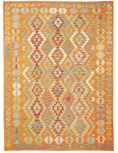 Kilim Pakistan kaki scuro e abbronzatura 151x203
