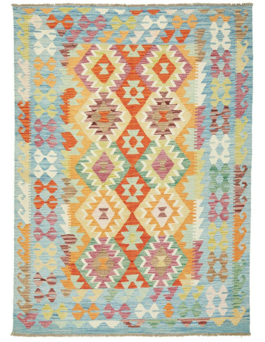 Kilim Pakistan argento e kaki scuro 147x206