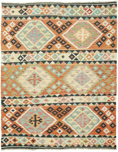 Kilim Pakistan abbronzatura e grigio ardesia scuro 157x202