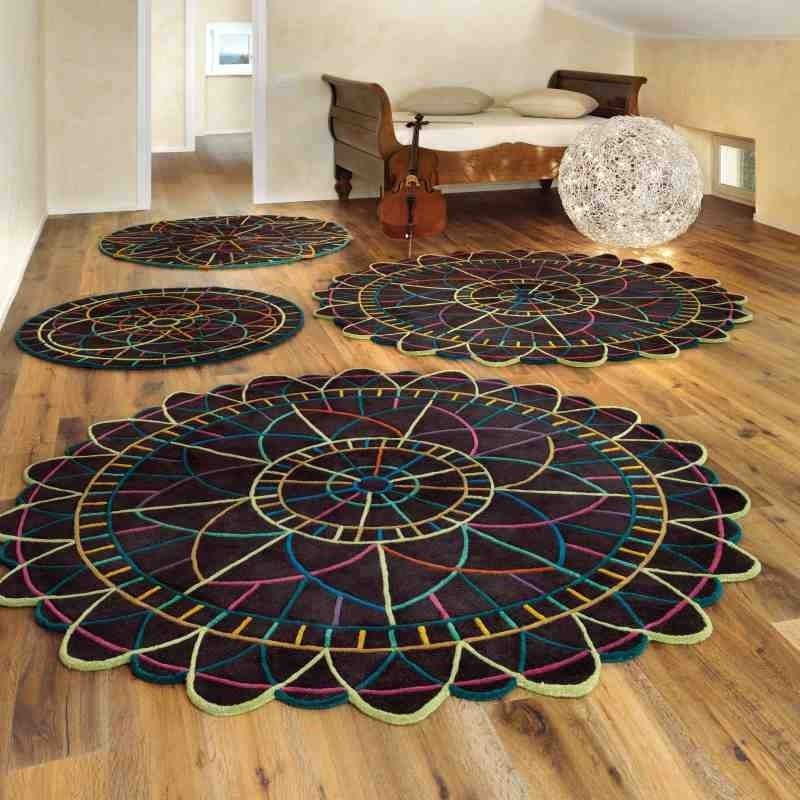 Carpet moderno PORTOFINO SITAP MULTI 220 ROTONDO LANA geometrico scontato del 30%