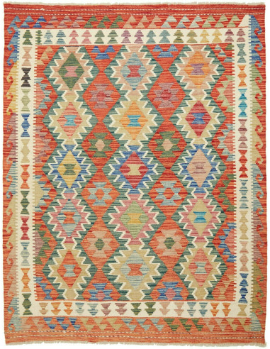 Kilim Pakistan marrone rosato e grigio ardesia scuro 155x197